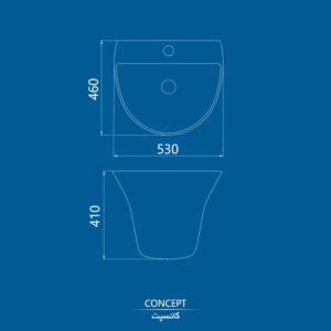 روشویی دیواری چینی کرد کانسپت