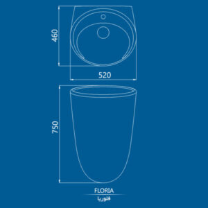 روشویی وال هنگ چینی کرد فلوریا